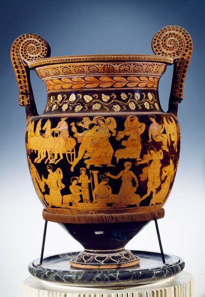 Roodfiguur volute krater, Apulisch door Sisyphus Painter